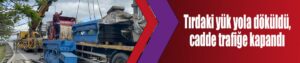 Tırdaki yük yola döküldü, cadde trafiğe kapandı