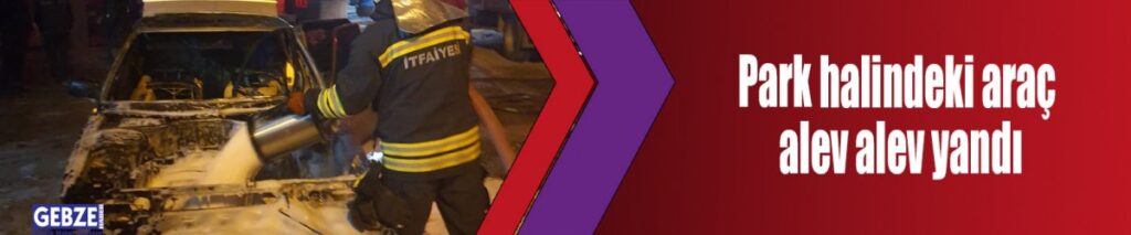 Park halindeki araç alev alev yandı