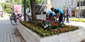 Cumhuriyet Bulvarı çiçeklendiriliyor
