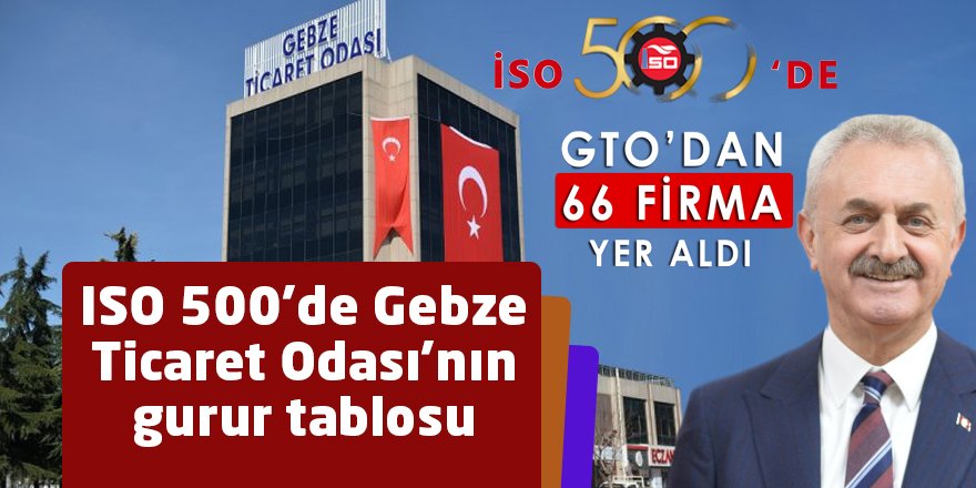 ISO 500’de Gebze Ticaret Odası’nın gurur tablosu