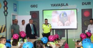 Trafik Eğitim Parkı’nda ilk ders Başkan Büyükakın’dan